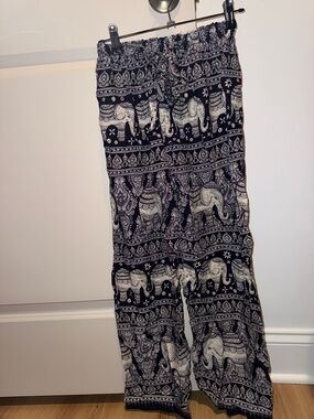 100% Rayon Cotton Women’s Pants from Thailand- Navy and Cream